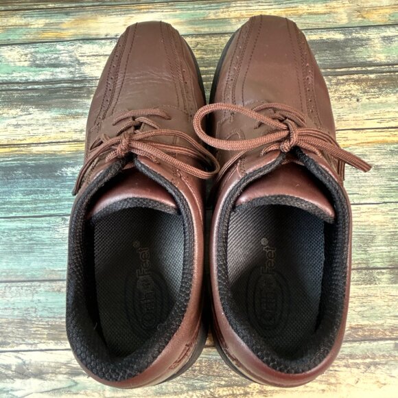 Orthofeet Gramercy Mens Oxford Shoes Size 11.5D Brown Leather Brogue Orthotics - Picture 4 of 10